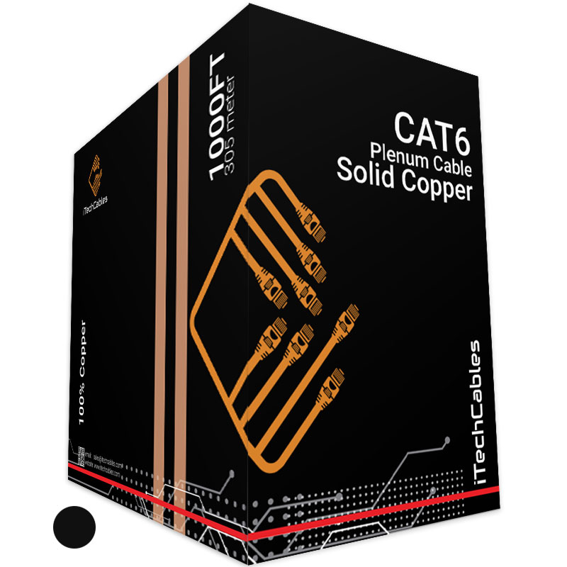 Cat6 Plenum Solid Copper Black