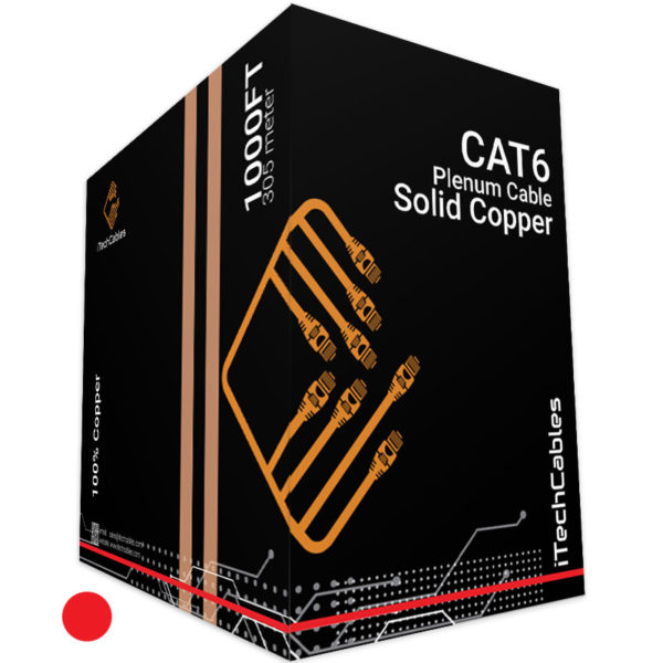 Cat6 Plenum Solid Copper Red