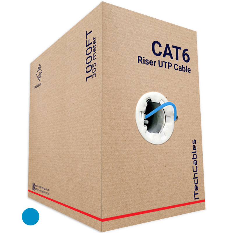 Buy TRUE CABLE Cat6 Riser (CR), 1000ft, Blue, 23AWG 4 Pair Solid Bare